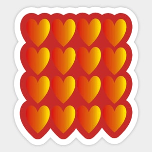 Love Hearts Classic Red Shades From Light To Dark Sticker